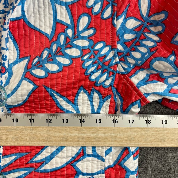 Patty Kim Womens Quilted Jacket Size Small Reversible Print Tropical - Picture 8 of 11